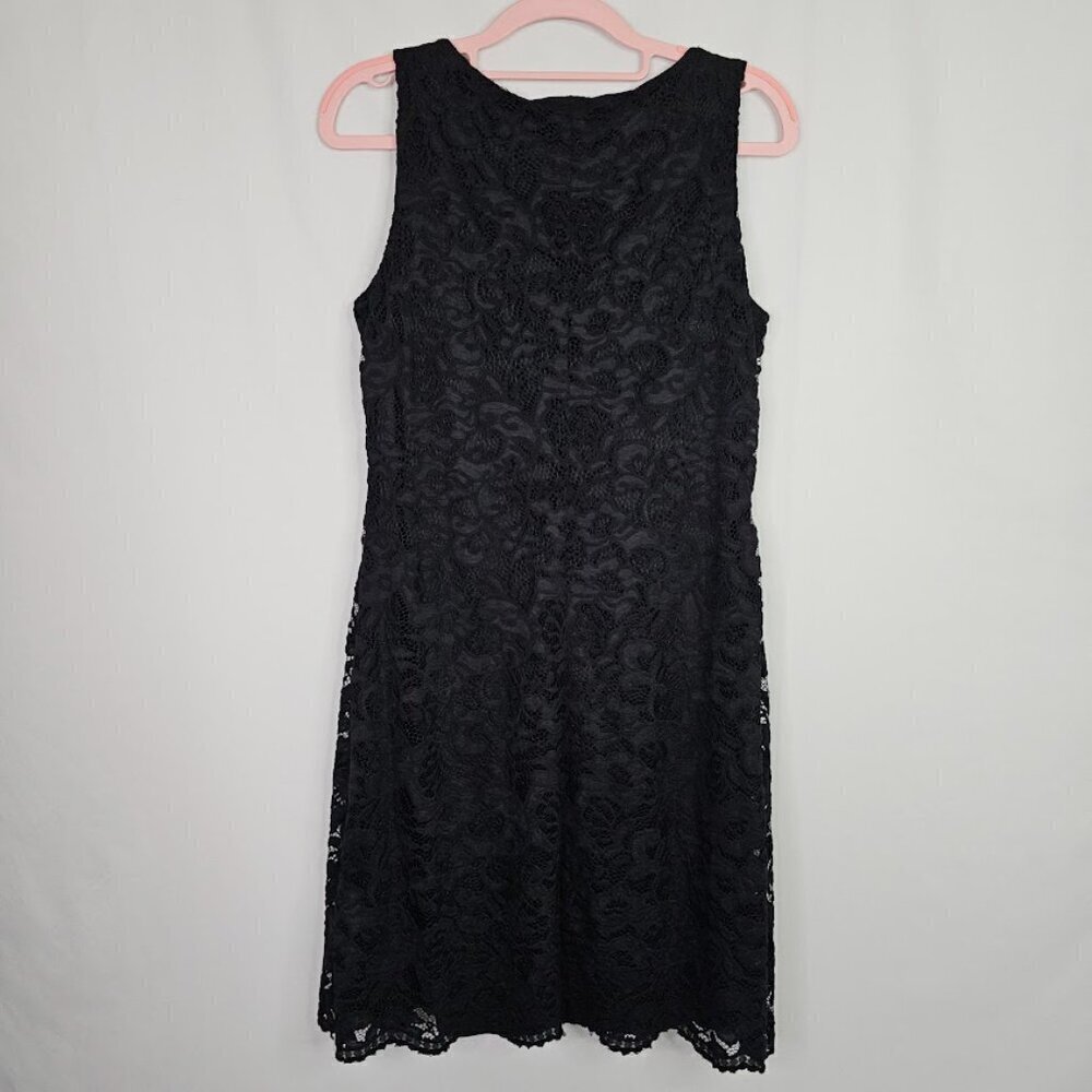 CHAPS by RALPH LAUREN Y2K Dress size 8 BLACK LACE Elegant Cocktail Feminine Chic - Picture 6 of 7